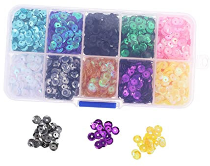 Operitacx 1 Schachtel Dekorative Fischs Chuppen Pailletten Material Tasse Pailletten Handwerk Diy Weihnachtsbasteln Stickerei Runde masse Zubehör Lose Plastik