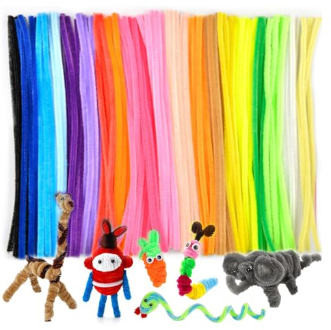 Yamobi 200Pcs Pfeifenputzer zum Basteln 20 Farben 30cm Pfeifenreiniger zum Basteln, Pfeifenreiniger Lang, Chenilledraht Bastel DIY-Projekte, Basteldeko für Kinder