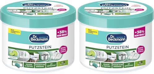 Dr. Beckmann Putzstein Universalreiniger mit Schwamm | 2 x 550 g | Reinigt & poliert | Einfache Anwendung | Für Küche, Bad & Garten | Frischer Duft