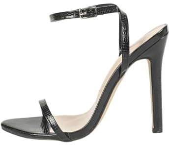 Talons sexy pour femmes - Sandales à lanières à talons aiguilles hauts pour bal de fin d'année, fête, quotidien, chaussures d'été, Noir , 37 EU