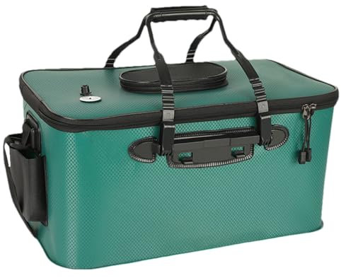 Secchio da - Contenitore di pesce | Secchio esca di pesce pieghevole | Contenitore esca | Presentazione 'acqua pieghevole portatile con cinturino, custode del pesce multifunzionale