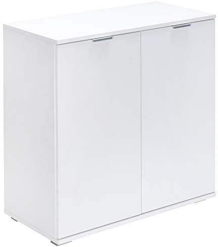 CASARIA® Alba Sideboard | 2 Doors | 71x74x35cm | Height Adjustable Shelf | Modern Side Cabinet | Versatile Storage Unit | Wooden Bookcase Study Office Multi-Purpose | White
