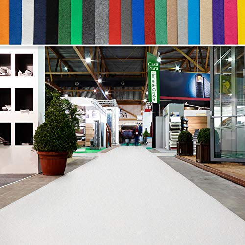casa pura Messeteppich bis 40 m Länge - schwer entflammbar - Nadelfilz Meterware als Hochzeitsteppich Rollteppich Eventteppich VIP Teppich - Auslegware für Privat & Gewerbe (weiß, 200x1500 cm)