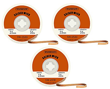 Trecce e stoppini dissaldanti SW-2530 (3 pezzi - larghezza 2.5mm, lunghezza 3.0m).