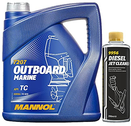 MANNOL 4l, 7207 Outboard Marine API TC-W3 + Diesel Jet Cleaner Düsenreiniger - Kraftstoff Additiv 250 ml