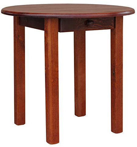 k koma Runder Kiefer Tisch mit SCHUBLADE Esstisch Küchentisch massiv Restaurant NEU Calvados (Durchmesser 50 cm)