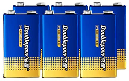 Batterie 9v Cube Batterie 6F22 Pile alcaline carrée Multimètre Multimètre Guitare Disponible Batterie Neuf Volts (Size : Six)