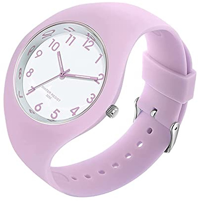 Women's Watch with Silicone Band Big Face Waterproof Sport Ladies Wrist Watch Fashion Casual Simple Quartz Analog Watches for Women Girls (Purple)