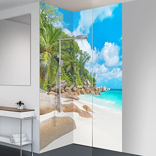 yourplate Duschrückwände mit individueller Größe (2 Rückwände – Premium Nano Matt – bsso04) – Duschrückwand Alu mit Feuchtigkeitsschutz – Rückwand Dusche zur einfachen Montage