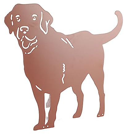 Labrador Gartenstecker, wetterbeständige Metallhund-Skulptur aus Eisen für Outdoor-Dekoration, stabile Gartenskulptur für Vorgarten, Terrasse, Rasen und Hofdekoration