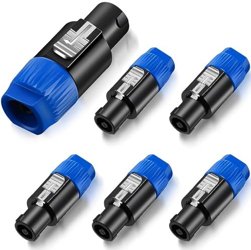 Greluma 6 Stück Audio-Lautsprecherstecker,4-poliger Twist-Lock-Lautsprecherstecker,kompatibel mit Neutrik Speakon NL4FC,NL4FX,NLT4X,NL2FC
