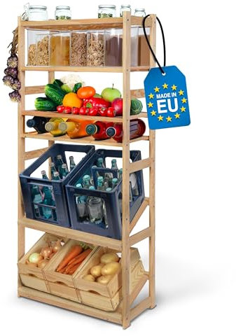 SCHWANFELD® XXL Getränkekistenregal [MULTIFUNKTIONALES Regal] - Geeignet als Weinregal, Flaschenregal und Küchenregal - Robustes Getränkeregal aus hochwertigem FSC Holz - Standfestes Kistenregal