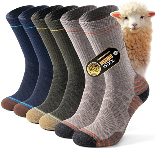 Alaplus Merino Strumpor Ullstrumpor Outdoor & Trekking Professionella vandrings Merino Racing Sportstrumpor, 3 par, Material: Polyester, 43-46 EU