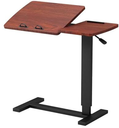 SJIOUEOT Klappbarer Überbetttisch, neigbarer Computertisch mit höhenverstellbaren Rädern, USB-Laptopwagen und Rolltablett, medizinischer Nachttisch for das Heimbüro