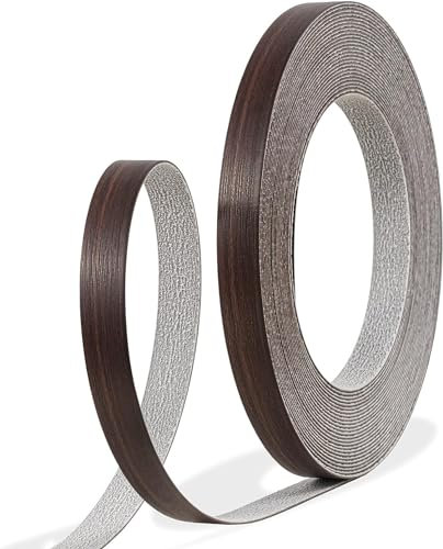 GSCIT Club Walnut Edge Banding, 1/2 inch x 25ft roll of Veneer PVC Edge Banding Pre-glued Flexible, Wood Tape for Cabinet Repair