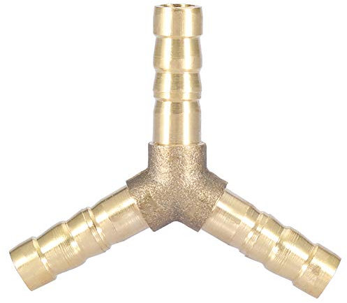 Y-Widerhaken-Verbinder aus Messing, Y-Schlauchverbinder, Y-Widerhaken-Verbindungsstück aus Messing, Widerhakenverschraubungen (6mm (4 Stück))
