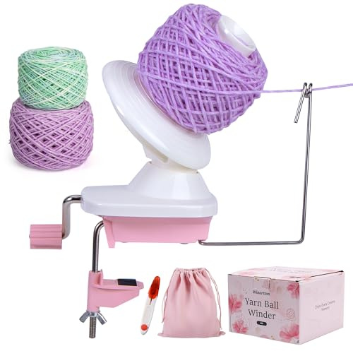 Winartton Garnwickler, Garnballwickler für Häkeln und Stricken, handbetriebener Wickler für Garnlagerung, Wollgarn, für Garnsammler, inklusive Scheren und Aufbewahrungstaschen