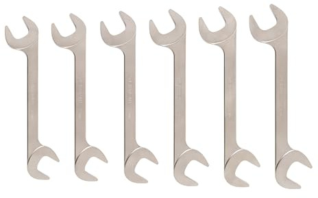 TEKTON Angle Head Open End Wrench Set, 6-Piece (33-38 mm) | WAE92004 | Made in USA