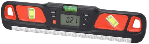 POENVFPO Nivel Digital, Pantalla LCD, Nivel Electrónico Multifuncional y Transportador para Ángulos y Pendientes, Renovación del Hogar, Proyectos de Carpintería (Rojo)
