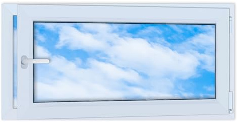 LORAC | Fenêtre en plastique blanc 1200 x 600 mm, 120 x 60 cm, PCV, DIN droite, inclinable et exposable, double vitrage, économe en énergie – Fenêtre avec certificat CE pour cave et appartement