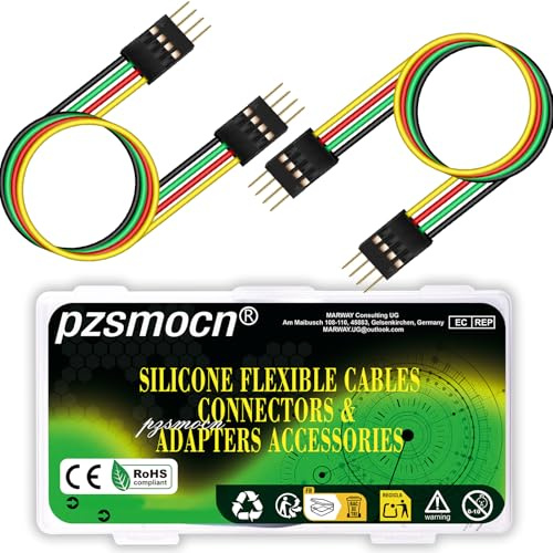 pzsmocn 10 Sets / 60 Pcs for Dupont 2.54mm 4-Pin Male-Male Connector Kit | Flexible Breadboard, Reliable Maker Project, Durable Electronic Hobby, Professional Prototyping, Stable Performance Quality