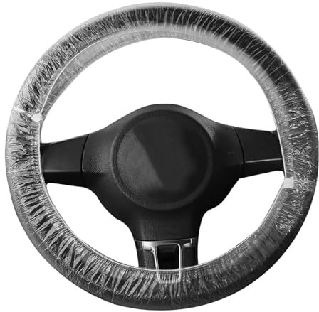100 Pièces Housse De Volant Voiture Jetable Housse De Volant Voiture Housses De Volant À Unique Transparente Universelle Couverture De Protection Étanches pour Volant De 14.5 in