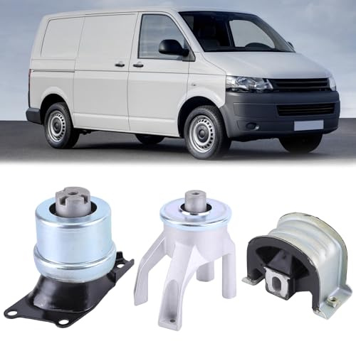 3 Stück Motorlager kompatibel für T5 T6 Transporter 1.9 2.0 2.5 TDI TSI Vorne Rechts Hinten Motor Lagerung Motoraufhängung Hydrolager Motorlager 7H0199256H 7H0199849AT 7H0199848D