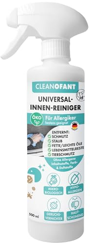 CLEANOFANT Innenreiniger Allergiker 500 ml Wohnwagen & Wohnmobil | Mikrobiologisch - Hypoallergen & Hautschonend - Ohne Duft- & Farbstoffe - Mit Geruchsentferner - Für Caravan & Haushalt