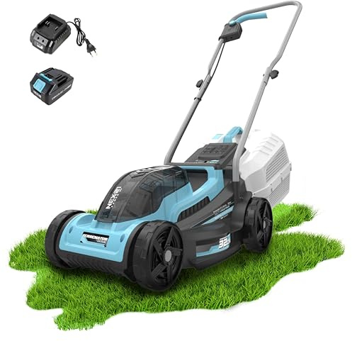 Cecotec Tondeuse à Gazon à Batterie sans Fil Terrenator E1 Liberty. Moteur sans Balais Brushless, Fonctionne avec 1 Batterie 21 V 4 Ah, Hauteur de Coupe Réglable, Largeur 32 cm, Bac 30 L