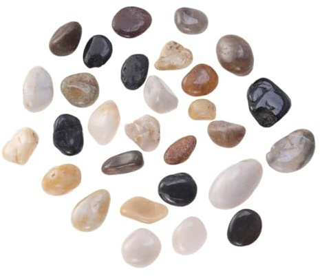 Sosoport Fish Tank Pebbles: 1500g Decorative Cobblestone Stones - Rain Forest River Rocks - Small Polished Rocks for Aquarium Landscaping & Turtle Habitats