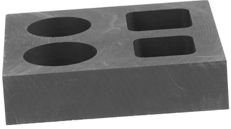 Holibanna Graphitform zum Schmelzen von Metall mit 4 Löchern Effizienter Produktion und Langer Lebensdauer für Gold und Silberguss in Schwarzem Graphit