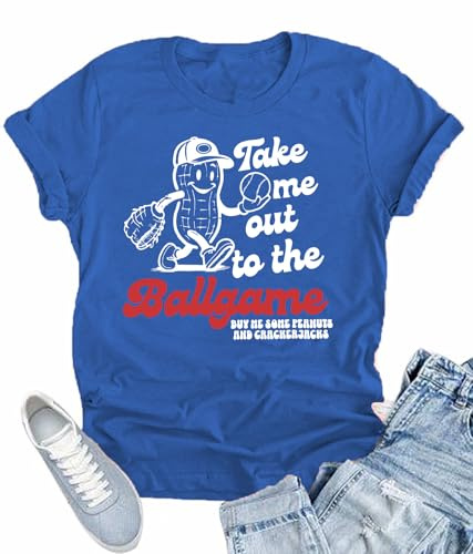Baseball Shirt for Women Cute Baseball Mom Tshirt Game Day Season Tee Ballgame Fan Gifts Shirts Casual Short Sleeve Top