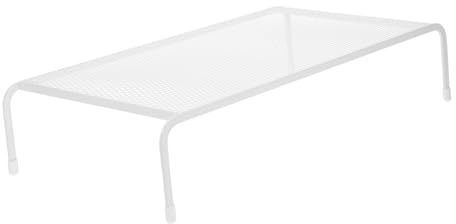 LIGIGWASH Supporto per Monitor da Tavolo in Ferro Robusto Organizer, Base per Computer Portatile Ergonomica per Ufficio e Casa, Mensola Rialzata per Scrivania Spazio di Archiviazione