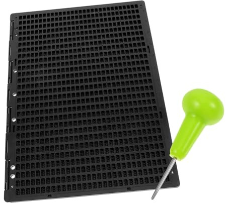 FRCOLOR Decorazioni Scuola Tavoletta Scrittura Braille in Plastico con 27 Linee e 30 Celle per Riga, Kit Scrittura Braille con Stylus Nero per Persone Non Vedenti