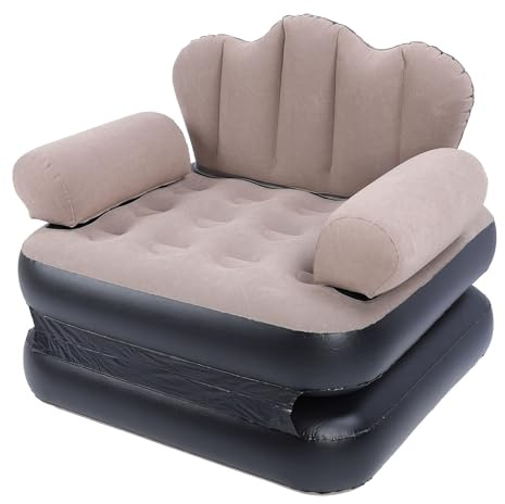ViaGasaFamido Aufblasbare Couch-Bett-Luftsofa-Matratze für Erwachsene, 200 Kg Tragkraft, 178 X 64 cm, Faltbar, Tragbar, mit Verdicktem, Beflocktem PVC, für Camping, Reisen, Zuhause