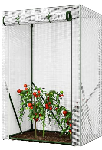 PUTINEI Invernadero de tomate pequeño, con puerta para enrollar, 100 x 50 x 150 cm, invernadero para jardín, balcón, terraza, invernadero (sin marco)