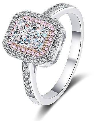Diamantring, Moissanit vigselringar for kvinnor 1ct Radiant Cut D Color VVS1 diamantringar for(10)