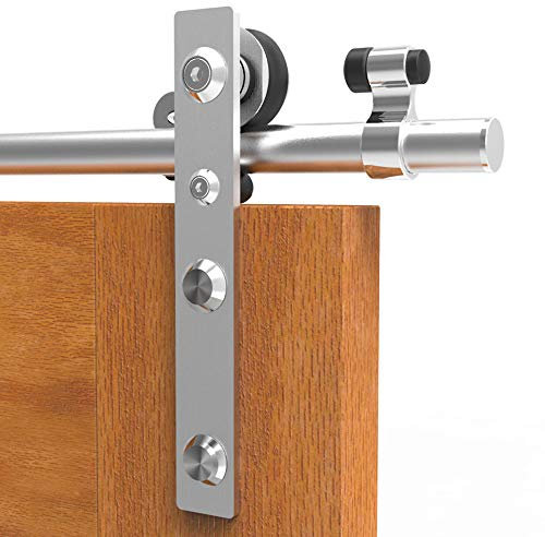 6FT/182cm Rostfreier Stahl Schiebetür Schiebetürsystem Schiebetürbeschlag Laufschiene Schiebetür, Sliding Barn Door Kit