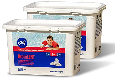 Gre 76025 - Bromo in pastiglie da 20gr - Brom lent 2 KG (1+1) Ideale per Piscina e Spa Idromassaggio