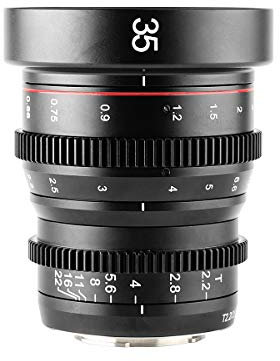 Meike 35mm T2.2 Mini Fixed Prime Manual Focus Wide-Angle Cinema Lens for M43 Micro Four Thirds MFT Mount Cameras BMPCC 4K Z CAM E1 E2 E2C