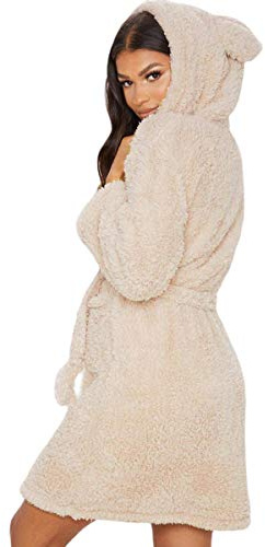 MINASAN - Pour femme - Avec capuche - En polaire - Avec oreilles - Avec capuche - Vert - M