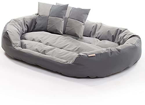 ESTEXO Hundebett Hundekissen Hundekorb Haustierbett Katze Matte Hundesofa Anti-Rutsch Dunkelgrau/Grau 150x120x25 cm