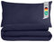 Komfortec Juego de Ropa de Cama de 135 x 200 cm con 1 Funda de Almohada de 40 x 80 cm, de Microfibra cepillada, Color Azul Oscuro