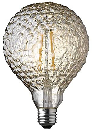 NCC-Licht LED Filament Retro Leuchtmittel Vintage G125 Globe Noppen 4W E27 Gold klar 530lm extra warmweiß 2200K