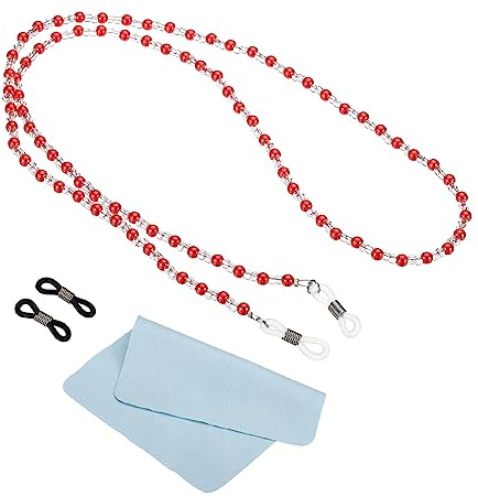 PATIKIL Brille Kette Frauen Stylische Brillenkette Sonnenbrille Riemen Brillen Perlen Schnur Halter mit Schlaufen Enden für Lesen Leichte Brillen