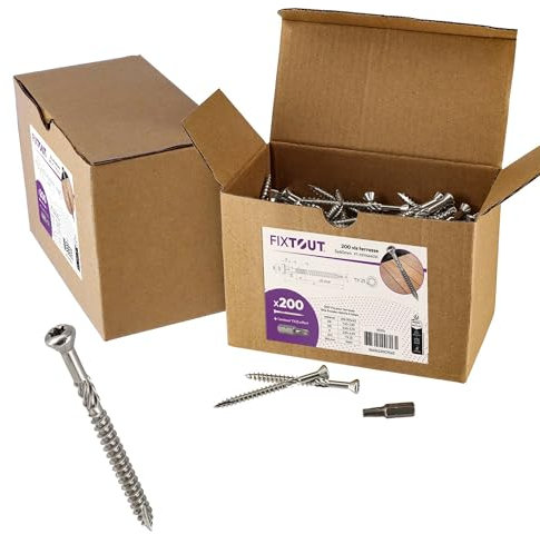 Lot de 400 vis terrasse - tête fraisée réduite TORX 25 - Diamètre 5 mm - Longueur 60 mm