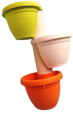 IWOWHERO Lot De 3 Pots De Fleurs Dintérieur À Suspendre Mur pour Jardin Cuisine Balcon Décoratif Couleur Aléatoire
