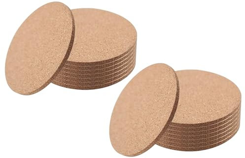 Kork Untersetzer, 16 Stück Korkuntersetzer Rund, 3mm Dicke, 10cm Durchmesser, Ideal Für Alltag, Familie Und Partys, Kork Untersetzer Glas