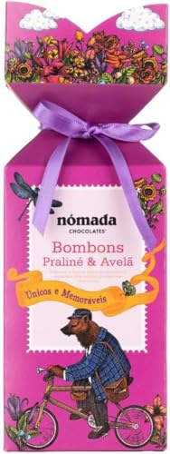 Bonbons au chocolat praliné 100 g - Chocolats au lait avec garniture lisse à la crème de noisette - Boîte décorative inspirée de Fable