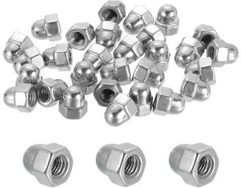 MECCANIXITY 80 Pcs M3x0.5mm Acorn Cap Nuts, 316 Stainless Steel Metric Hex Cap Dome Head Hardware Nuts, Bright Finish for Light Fixtures, Machine, DIY Projects